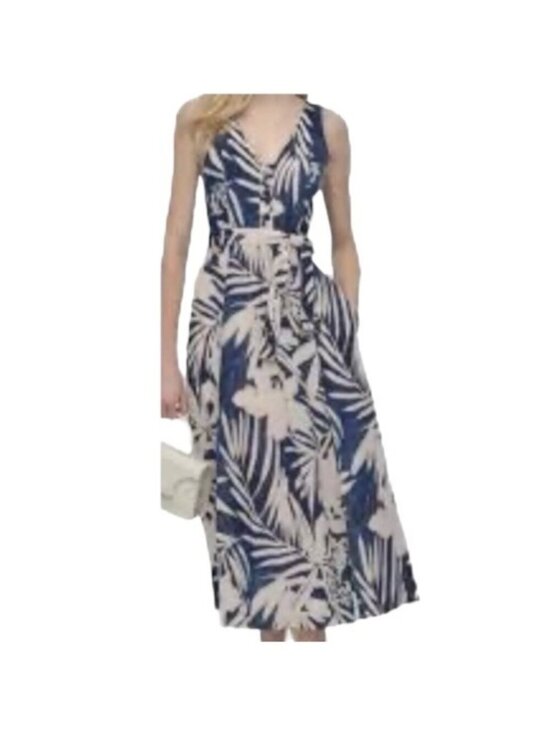 Dkny Dresses & Skirts - DKNY V-Neck Floral Tropical Tank Dress 10 Lightweight Flowy Party